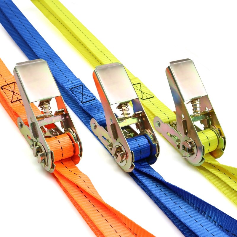 Custom 1 Inch Cargo Transportation Polyester Webbing Ratchet Strap Tie Down