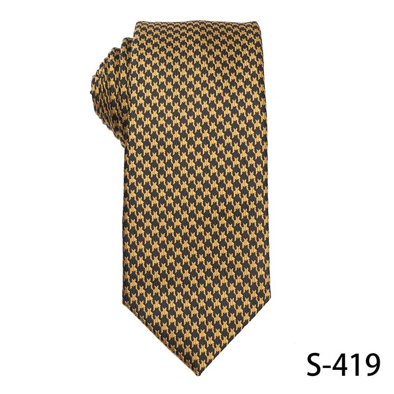 New Designs High Quality 100% Polyester Ties For Men Hand Made Mens Yellow Floral Ties Uniform Necktie Manufacturer