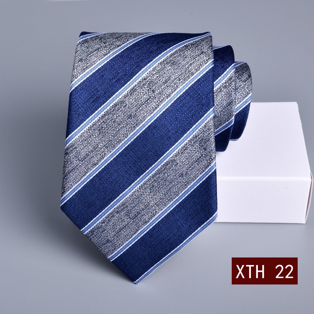 Business stripe Polyester silk Textile Necktie Woven flower wedding suit 8CM JACQUARD Men's Tie Neck Regular color Ties italy