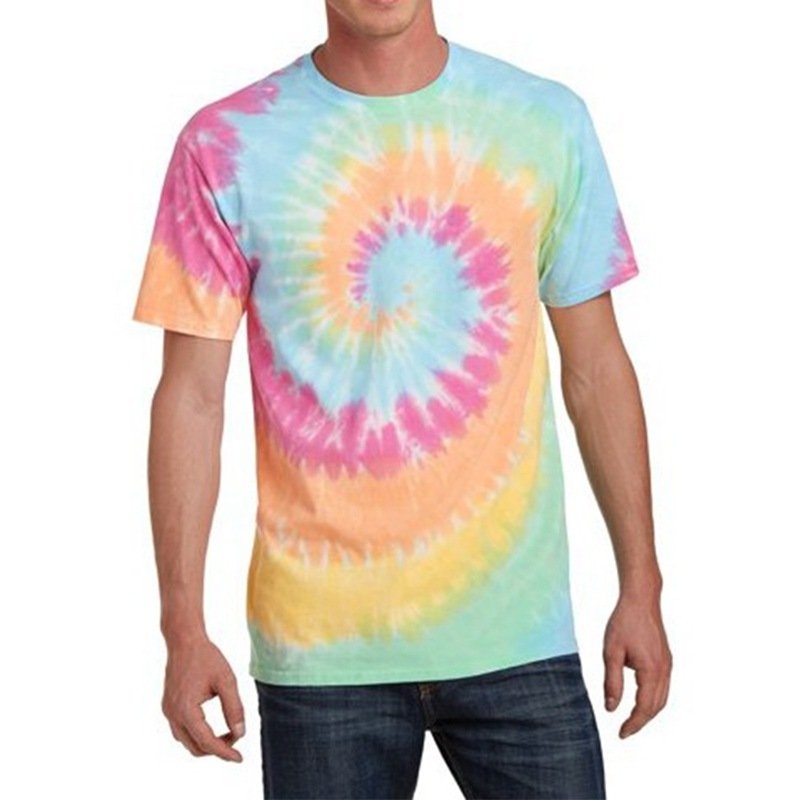 Y307003 Wholesale Latest Design Short Sleeve Summer Tye Dye T Shirts Over Sized Tie-Dye print adult man T-Shirt