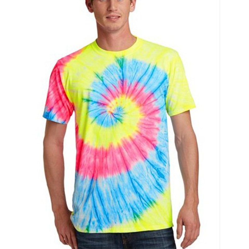 Y307003 Wholesale Latest Design Short Sleeve Summer Tye Dye T Shirts Over Sized Tie-Dye print adult man T-Shirt