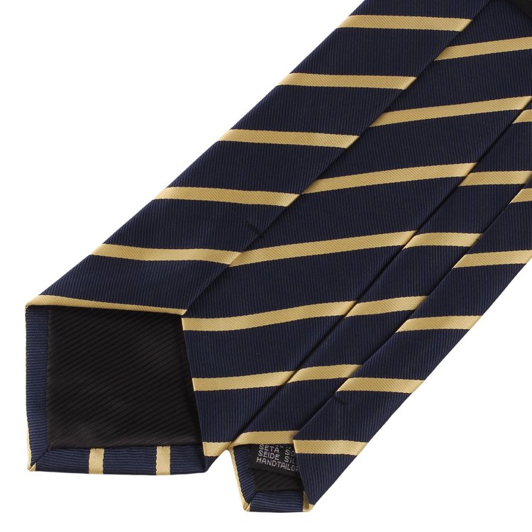 Fashion Neckties Classic Men's Striped Navy Yellow Ties Jacquard Woven 100% Polyester Neck Ties For Men