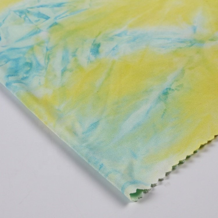 Professional Colorful Tie Dye Designer Single Spandex Polyester Jersey Fabric Women Fabric