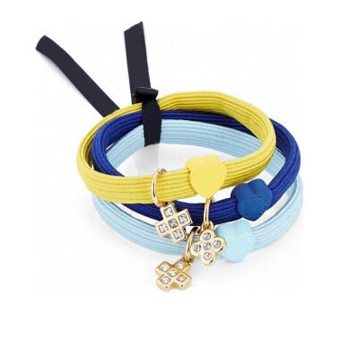 Elastic hair tie with metal charms elastic hair band with metal charm hair tie bracelet for decoration