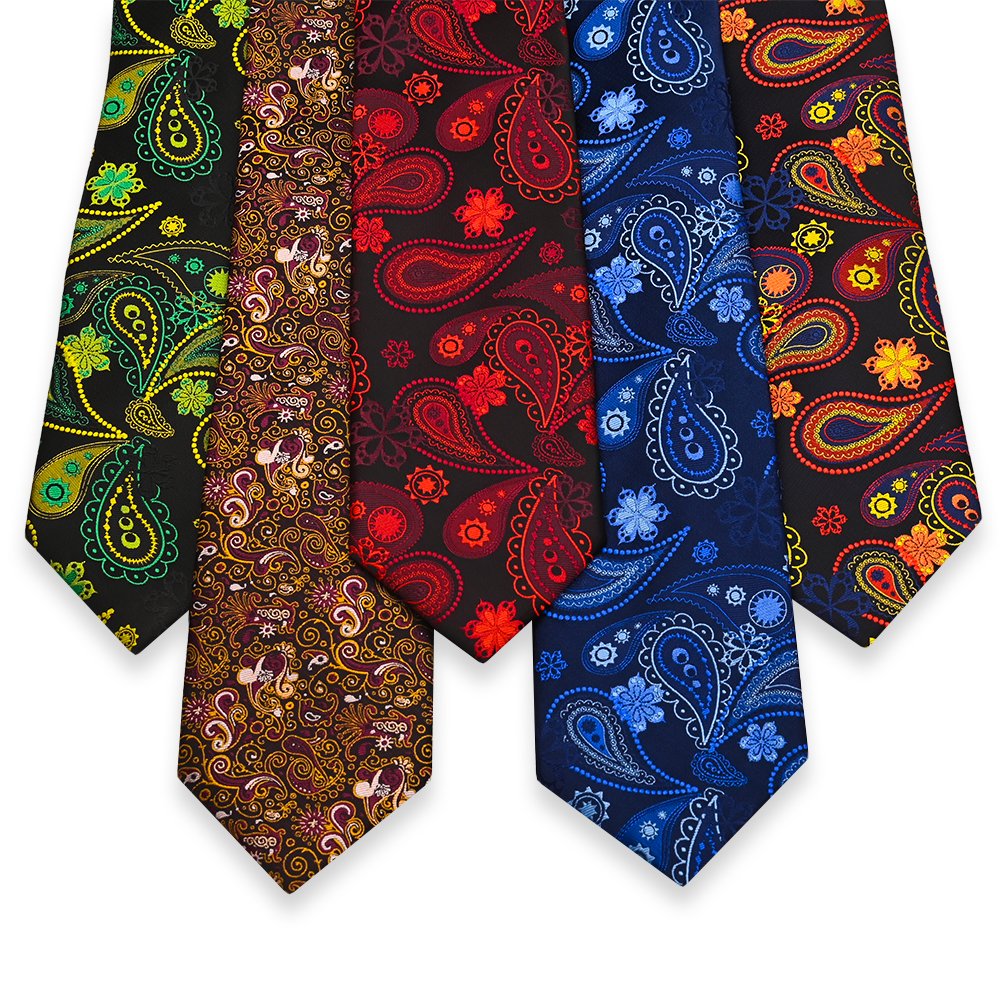 YiLi Shengzhou Jacquard Paisley Gravata Mens Silk Neck Ties