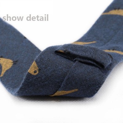 D1097 Women Bird Printed Cotton Tie Men Casual 6cm Slim Necktie Cartoon Floral Print Ties