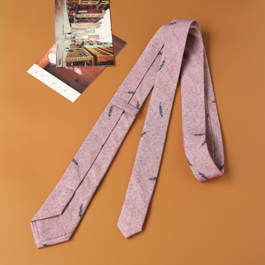 D1097 Women Bird Printed Cotton Tie Men Casual 6cm Slim Necktie Cartoon Floral Print Ties