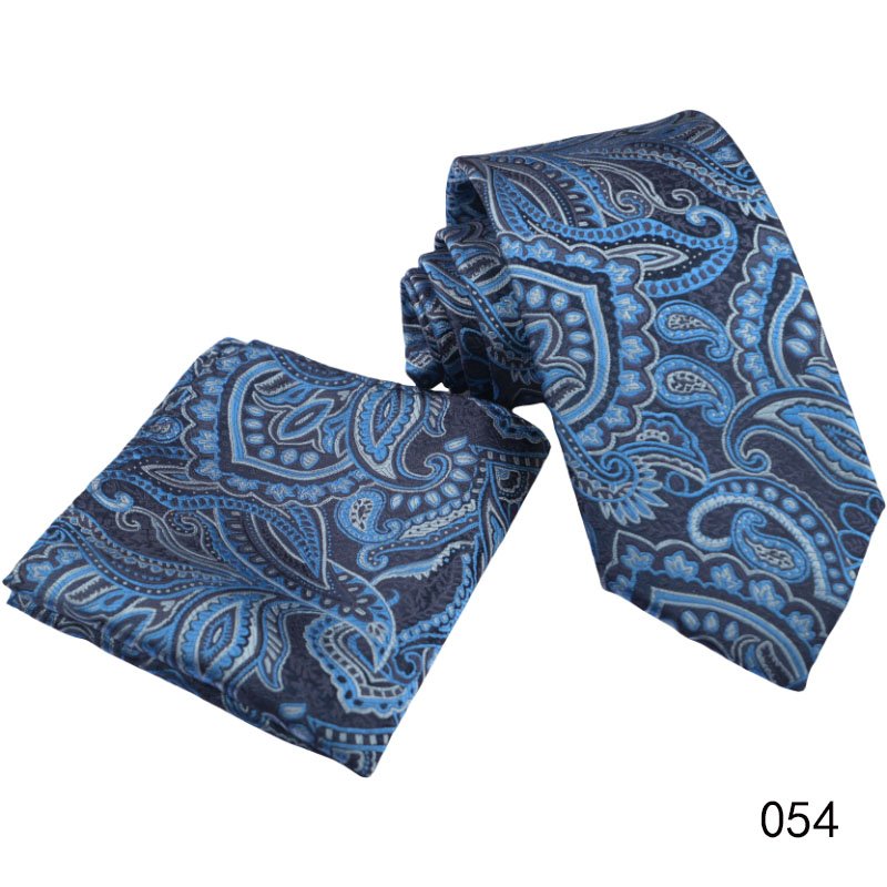 New Design Men's Polyester Tie Set New Popular Hot-Selling Micro Fibre Tie Handkerchief Set for Men