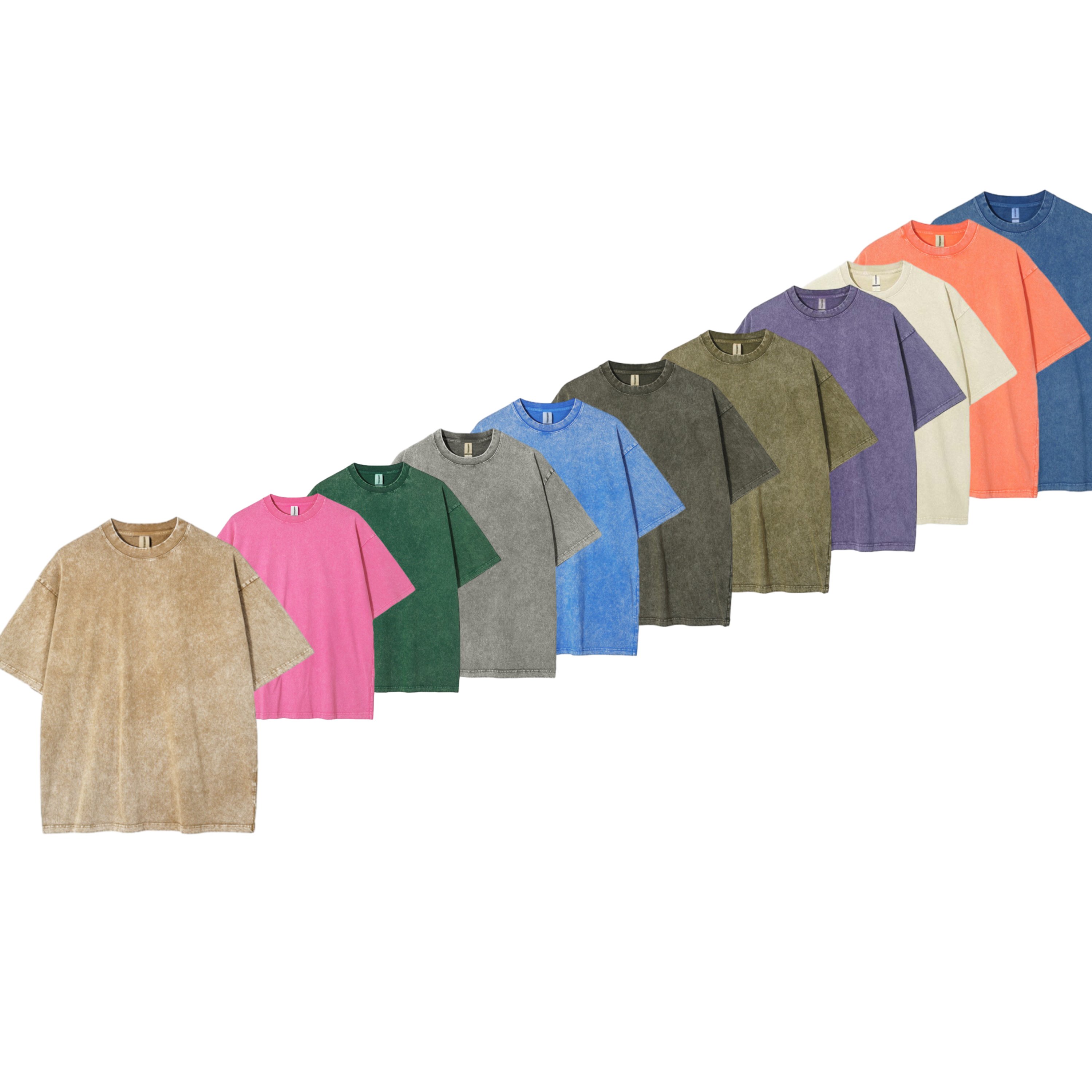 Oversized Acid Wash Streetwear Distressed T-shirts 100% Cotton Blank Plus Size Men's T Shirts High Quality