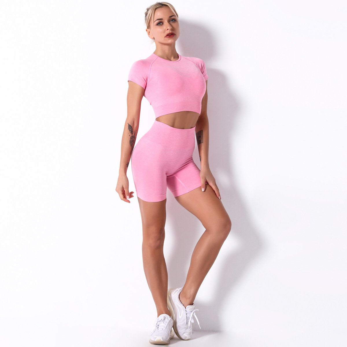 2025 Custom Logo OEM Women Leopard Tie Dye Print High Waist Fitness Gym Wear Workout Sport Bra And Shorts Yoga Set