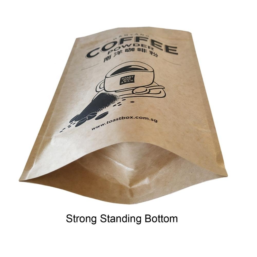 Custom Printed Aluminum Foil Matcha Powder Coffee Tea Stand Up Kraft Paper Mylar Ziplock Pouch