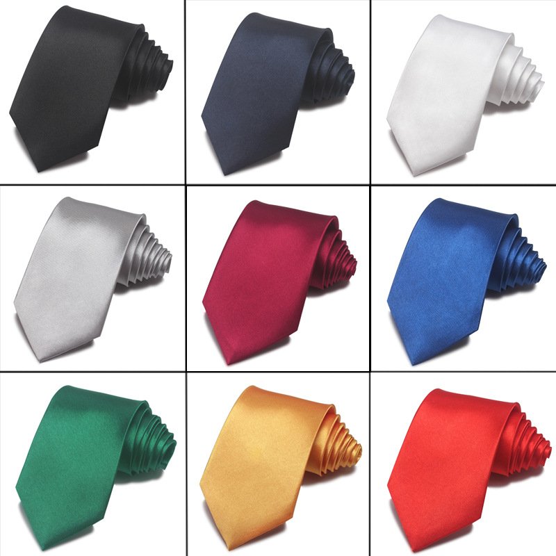 Men's 8CM polyester tie solid color tie monochrome business formal attire professional leisure wholesale