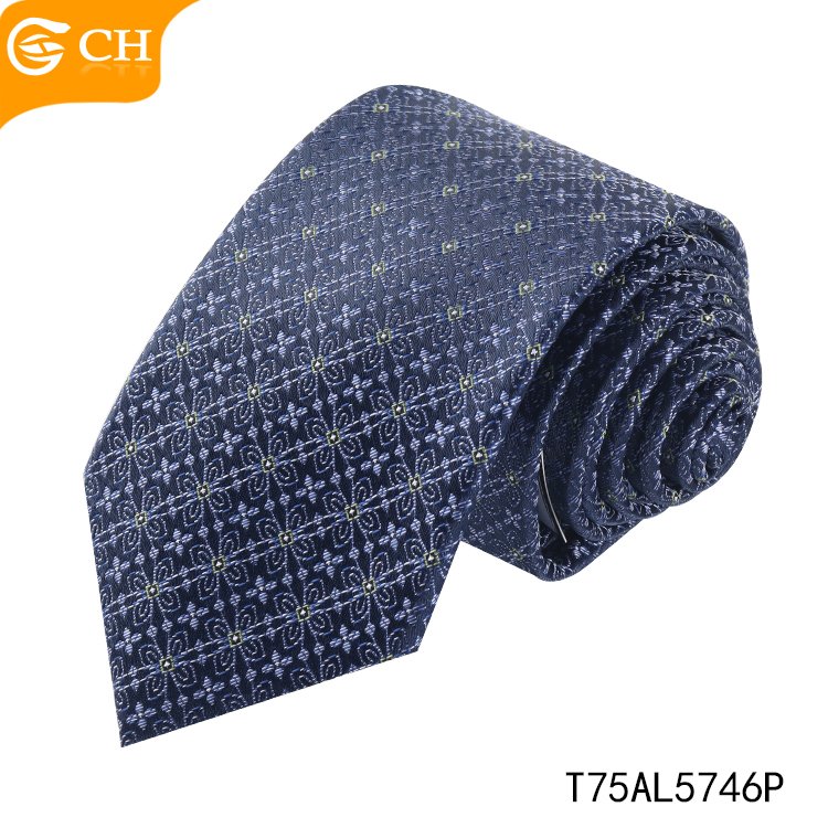 Good Quality Designer Long Blue Purple Floral Jacquard Necktie Woven Gift Set Navy Suit Custom Logo Mens Tie