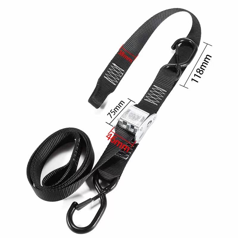 New Arrival 1.5 Inch Retractable Zinc Alloy Motorcycle Soft Loop Cam Buckle Tie Down Strap