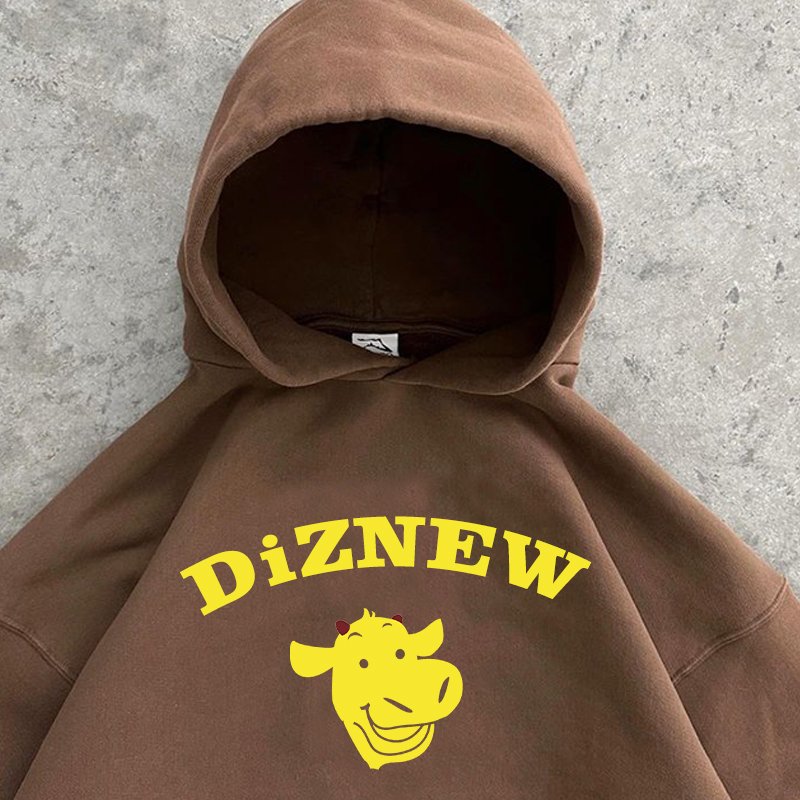 DIZNEW Custom puff Print 420 gsm hoodie Casual French cotton pullover Hoodie unisex
