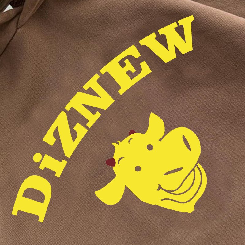 DIZNEW Custom puff Print 420 gsm hoodie Casual French cotton pullover Hoodie unisex