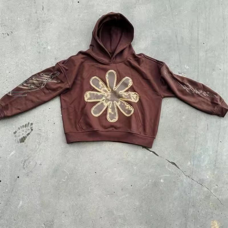 Streetwear custom screen printing vintage wash hoodie graphic cropped hoodie men pullover acid wash men's hoodies & sweatshirts