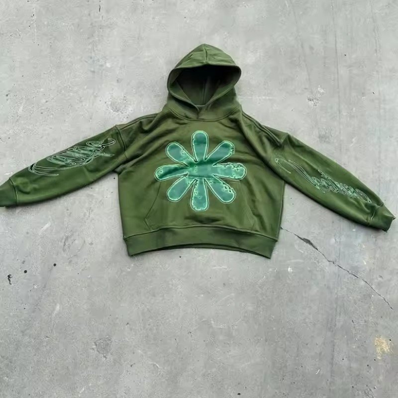 Streetwear custom screen printing vintage wash hoodie graphic cropped hoodie men pullover acid wash men's hoodies & sweatshirts