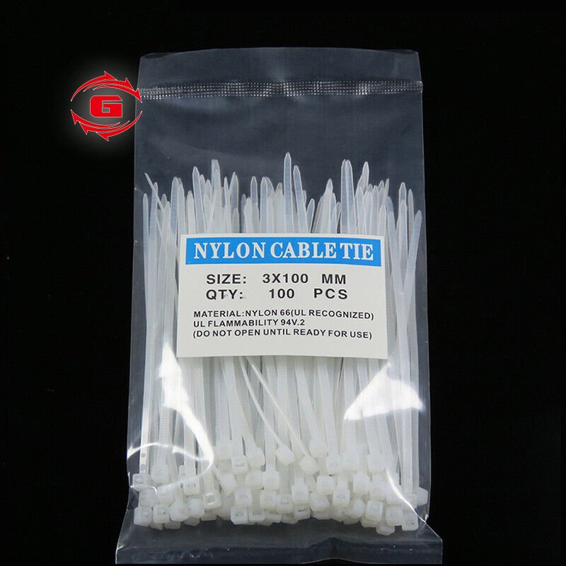 2.5 x 80 mm Plastic white Nylon Cable Zip Ties Suitable for packaging, horticulture, construction and other industries