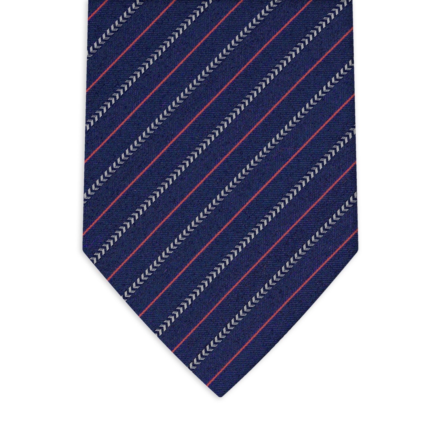 Premium 100% Silk Ties Bari Midnight Blue - Length 148 cm Jacquard - Sourcing the Finest Italian Silk Accessories