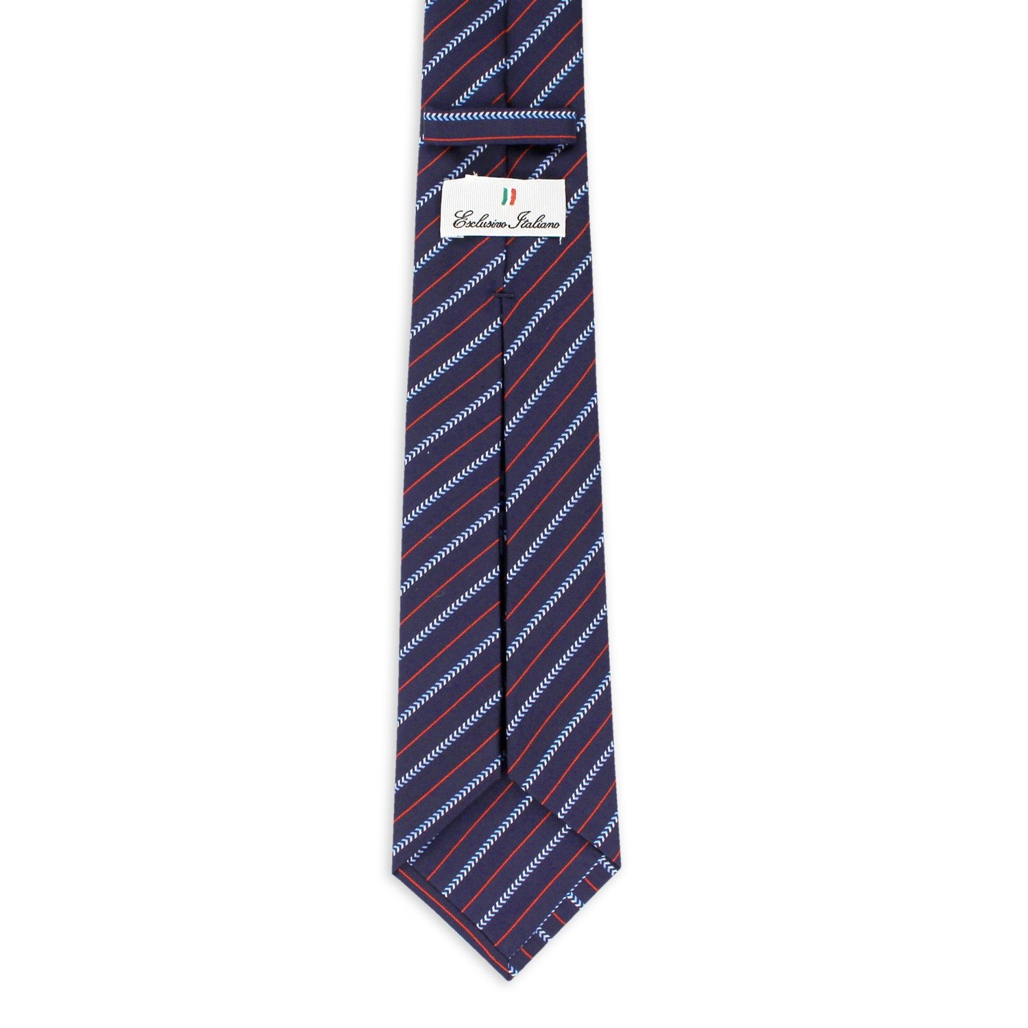 Premium 100% Silk Ties Bari Midnight Blue - Length 148 cm Jacquard - Sourcing the Finest Italian Silk Accessories
