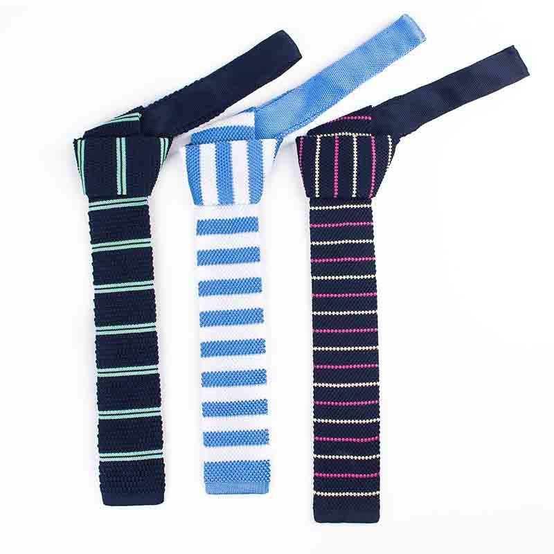 Wholesale 2024 New Design Sknitted Red Green Polyester Plain Classic Braided Tie Knitted Neck Tie Classic Braided Tie