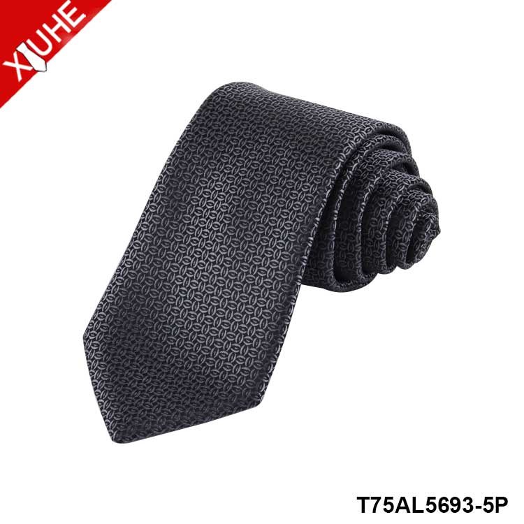Cheap Silk Ties Formal Gray Solid Color Necktie Jacquard PolyesterCustom Mens Tie