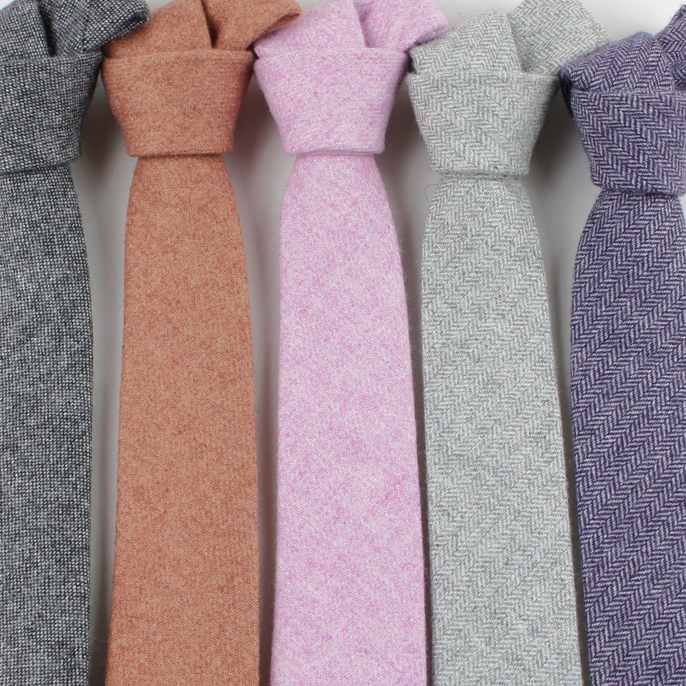 Classic wool Polyester viscose Necktie Woven Neck Regular Solid color Men's Ties italy party gift