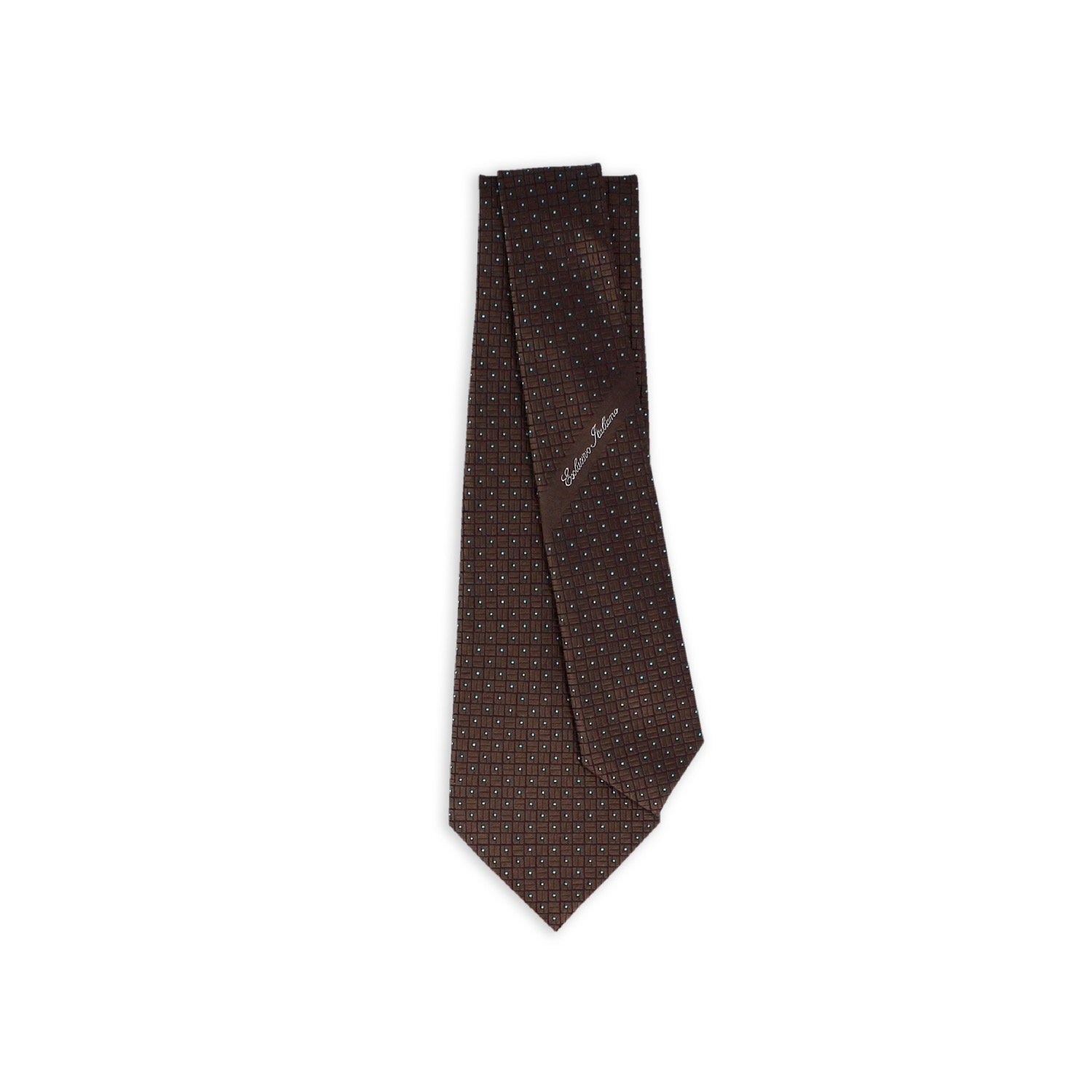Versatile Firenze Brown 100% Silk Jacquard Weave Tie Italian Seven Fold Business Style for Both Formal and Casual Wear