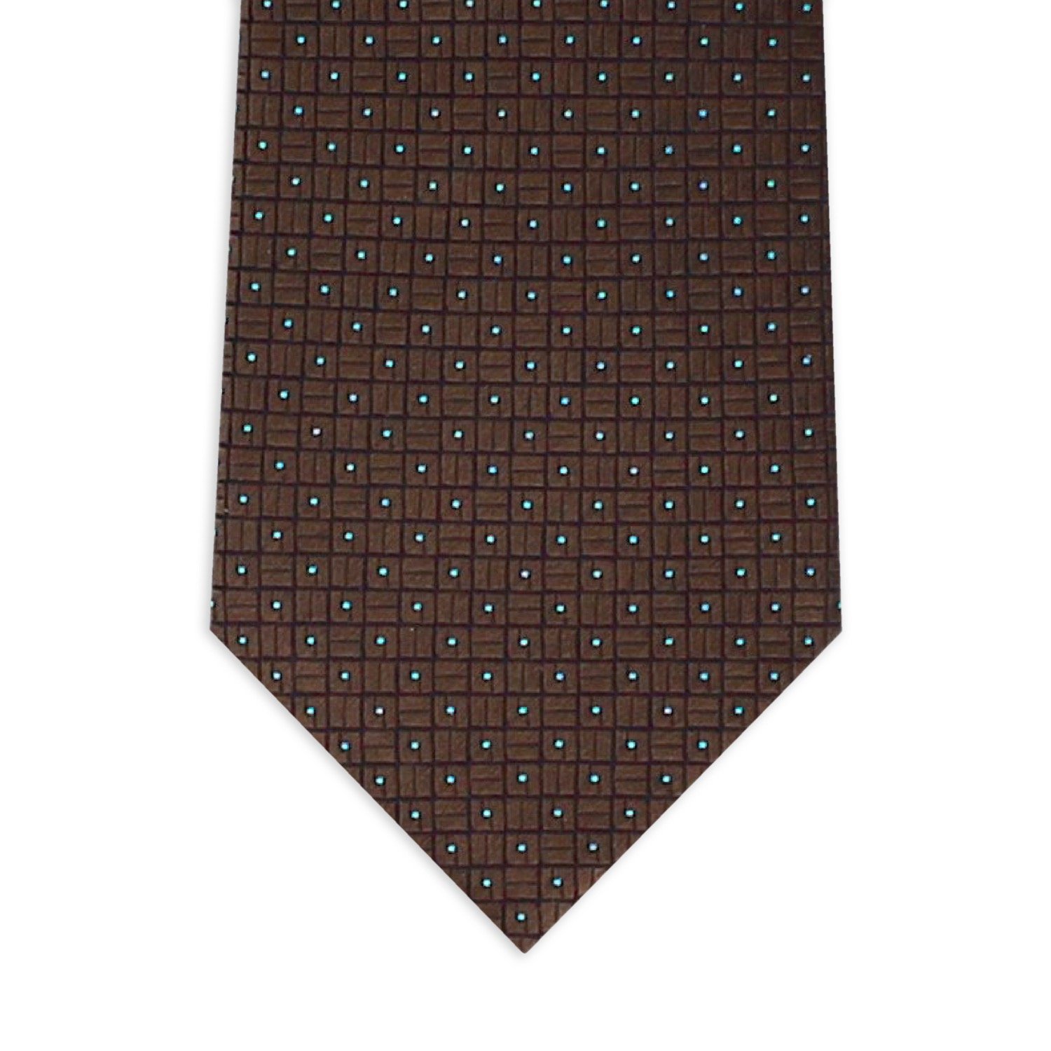 Versatile Firenze Brown 100% Silk Jacquard Weave Tie Italian Seven Fold Business Style for Both Formal and Casual Wear