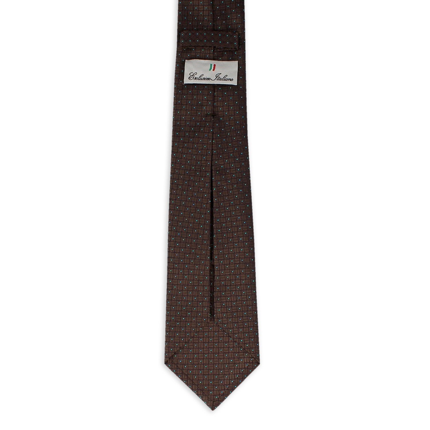 Versatile Firenze Brown 100% Silk Jacquard Weave Tie Italian Seven Fold Business Style for Both Formal and Casual Wear