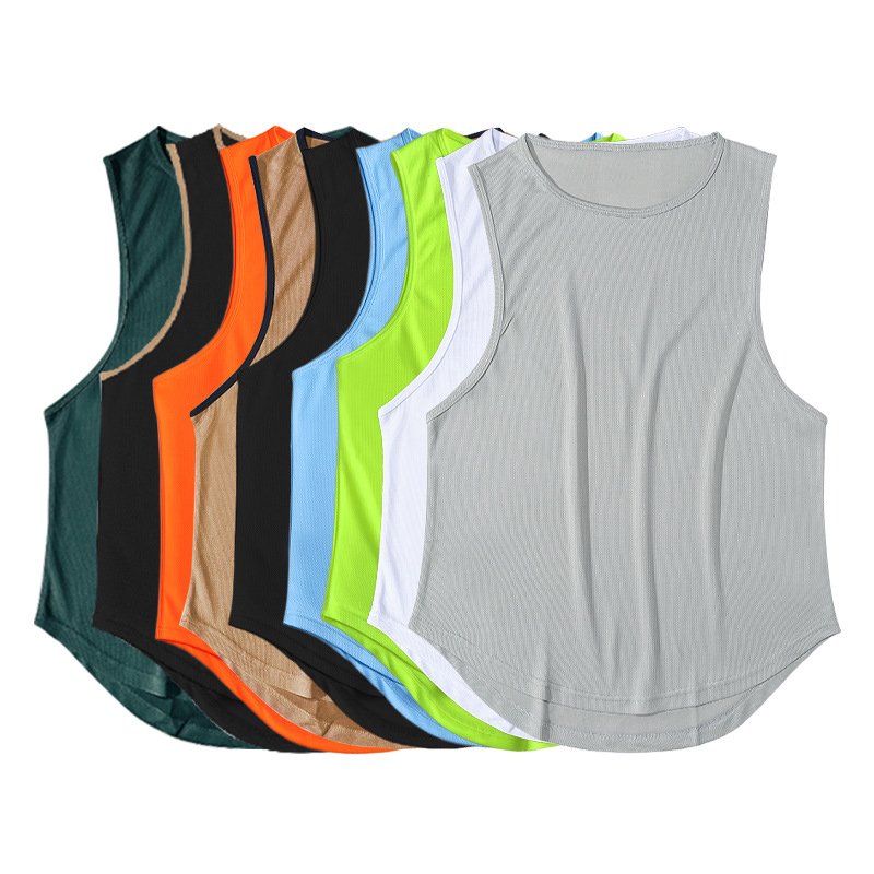Custom Sportswear Men Sleeveless Gym Fitness Quick-dry Running Vest 100% Polyester Tank Top Activewear Men's Vests