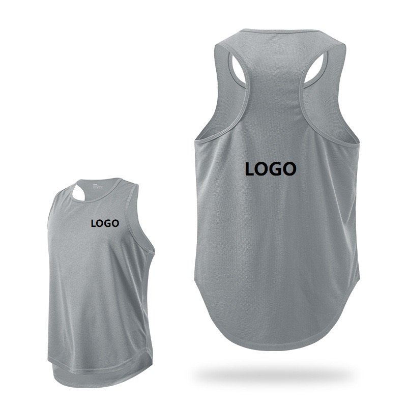 Custom Sportswear Men Sleeveless Gym Fitness Quick-dry Running Vest 100% Polyester Tank Top Activewear Men's Vests