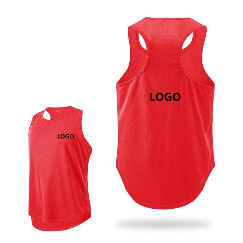 Custom Sportswear Men Sleeveless Gym Fitness Quick-dry Running Vest 100% Polyester Tank Top Activewear Men's Vests