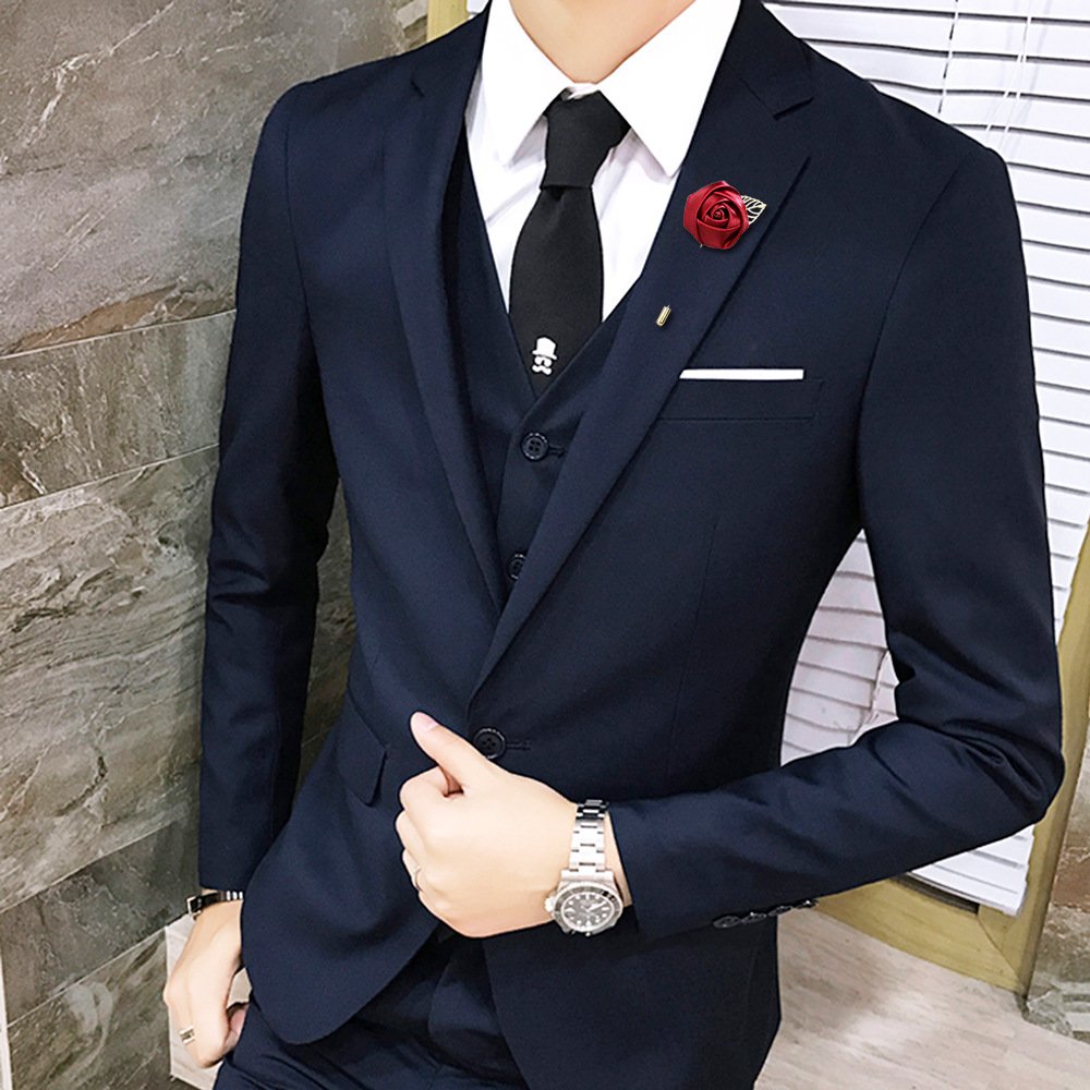 Flower corsage Red rose long pin men's and women's long pin bract one line pin all match brooch wholesale