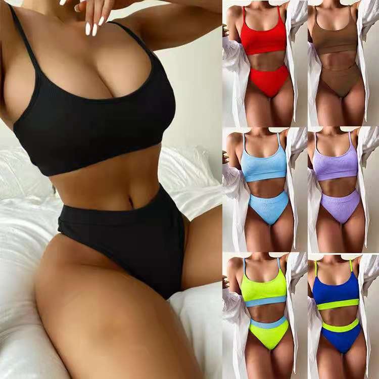 OEM Women's Bandage Sporty Bathing Suit Boyleg Short Bikini Swimsuit