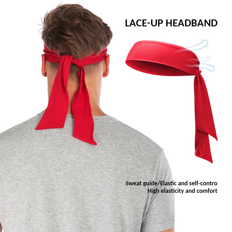 Solid Color Blank Plain Unisex Elastic Sweatband Wide Tennis Yoga Fitness Sports Running Non Slip Tie Headband