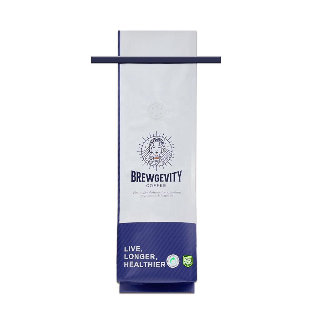 High Quality Laminated Coffee Bags Coffee Beans Packages Side Gusset Bag with Metal Tin Tie and Valve