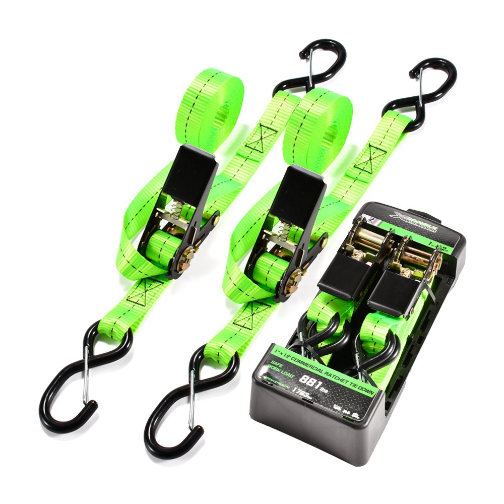 OEM 2pk 25mm 800Kg Ratchet Strap Lashing Tie Down Webbing Lock S-Hook