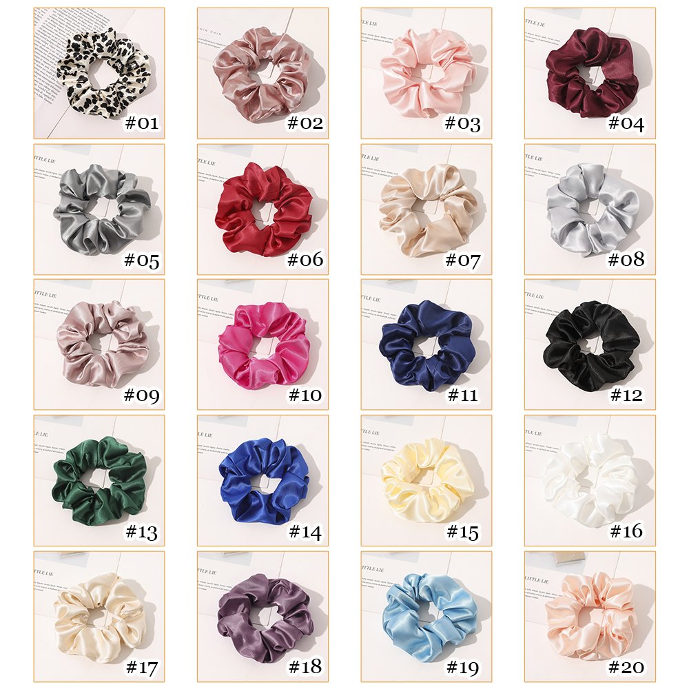 Korean INS satin silk large intestine hair rope sweet cute Girls hair tie soft artificial silk scrunchies