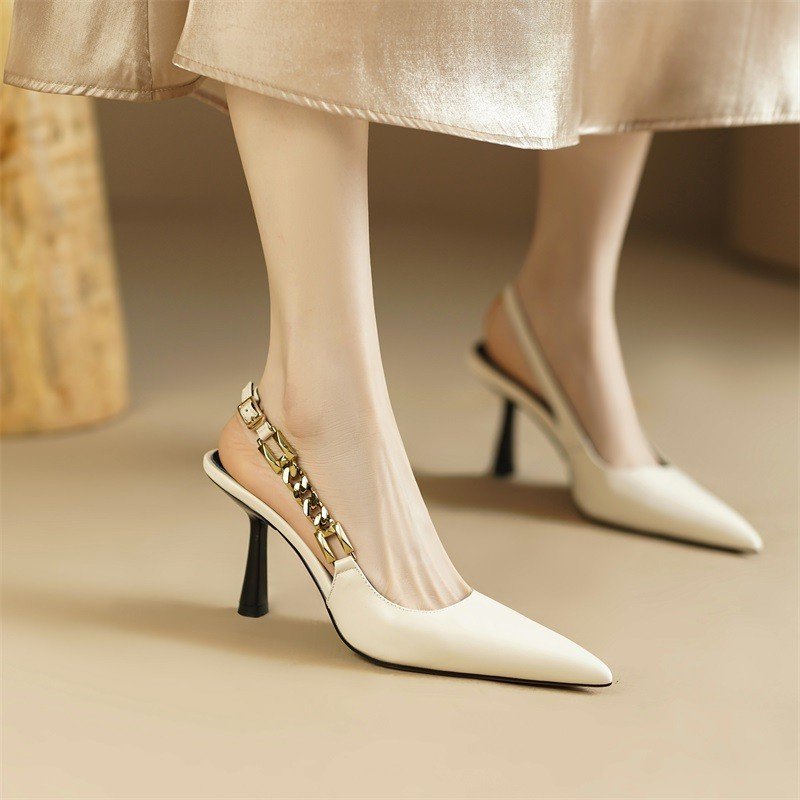 Bow tie silk front bag and back empty sandals bag with high heels, slim heels, and high-end women's high heels for commuting