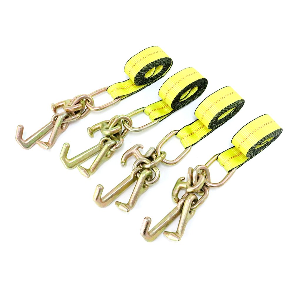 2" x 8' Replacement Strap with RTJ Cluster Hook Ratchet Auto Tie Down for Tow Truck Roll Back Car Hauler Wrecker