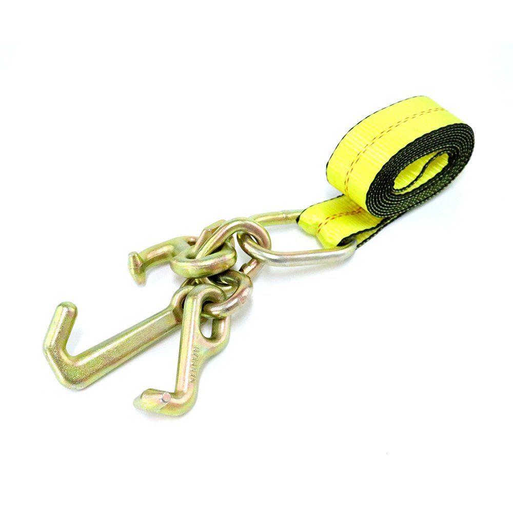 2" x 8' Replacement Strap with RTJ Cluster Hook Ratchet Auto Tie Down for Tow Truck Roll Back Car Hauler Wrecker