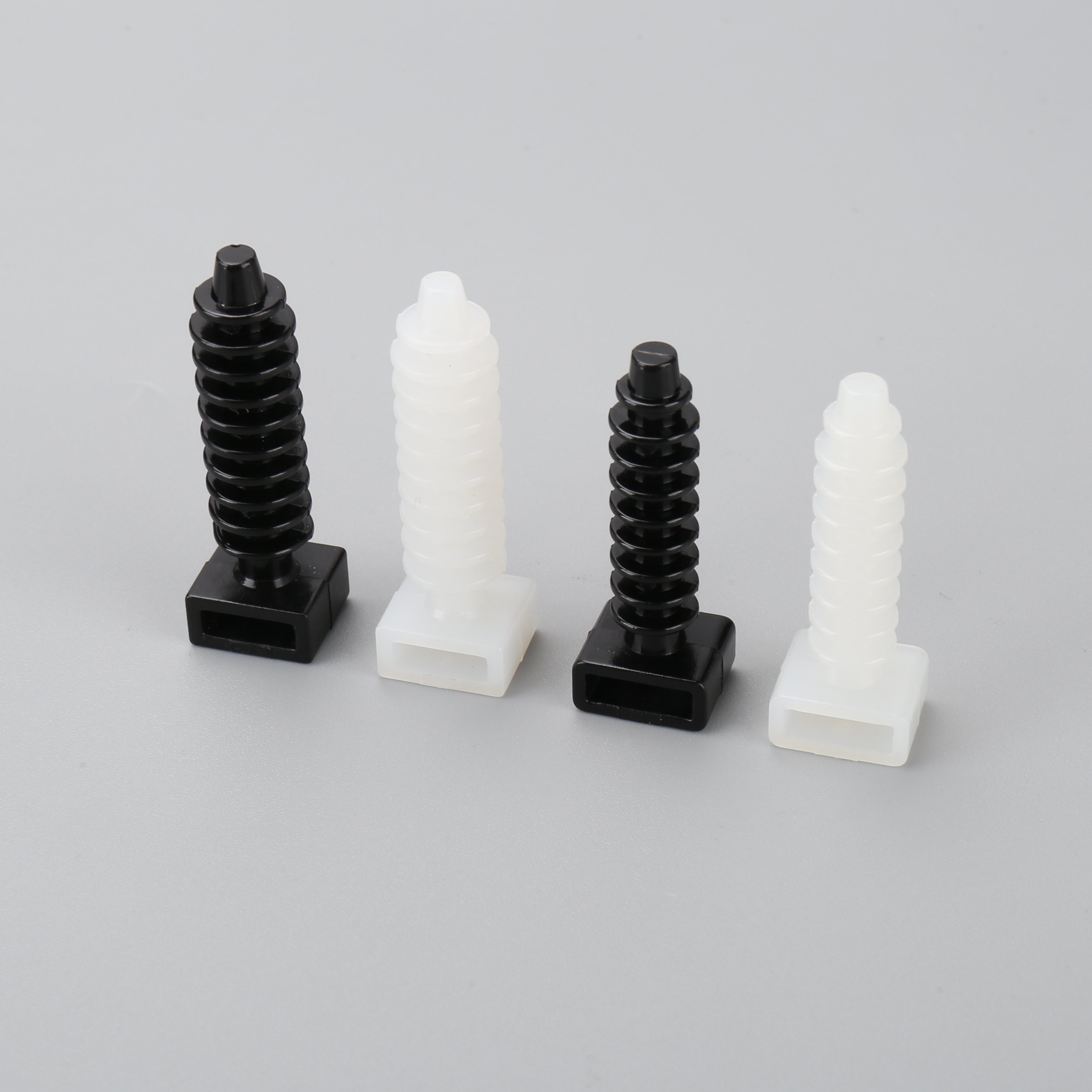 OUORO CH-6 Customize Plastic Self Adhesive White Black 94-V2 Nylon6 Wall Plug Wire Saddle Type Cable Tie Mount