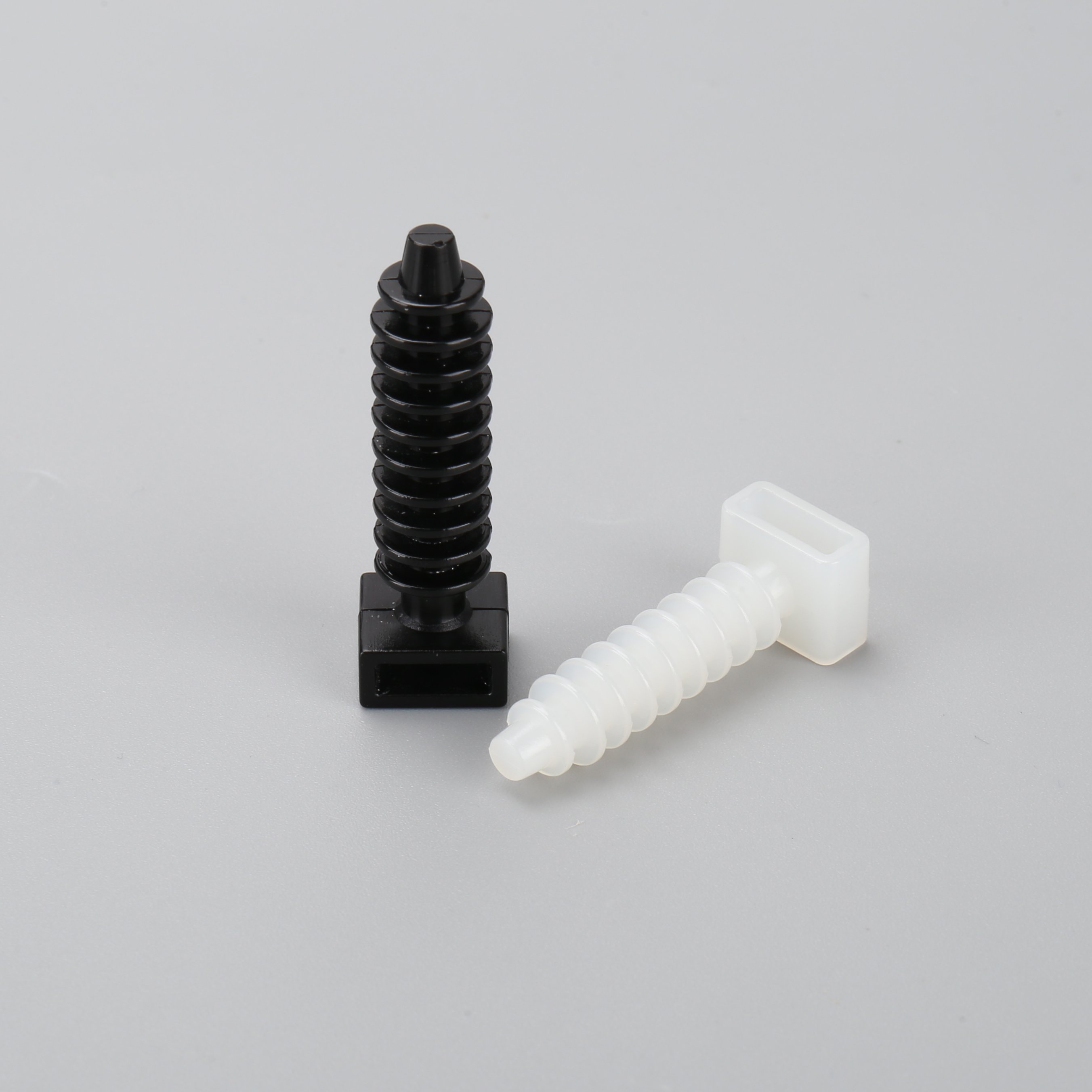 OUORO CH-6 Customize Plastic Self Adhesive White Black 94-V2 Nylon6 Wall Plug Wire Saddle Type Cable Tie Mount