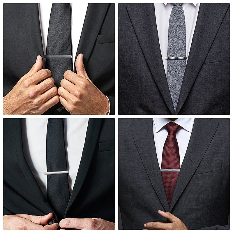 Ready to Ship Daili Wholesale High Quality DIY Men Gift Plain Tie Bar Brass Tie Clip Silver Black Enamel Tie Bar for Necktie