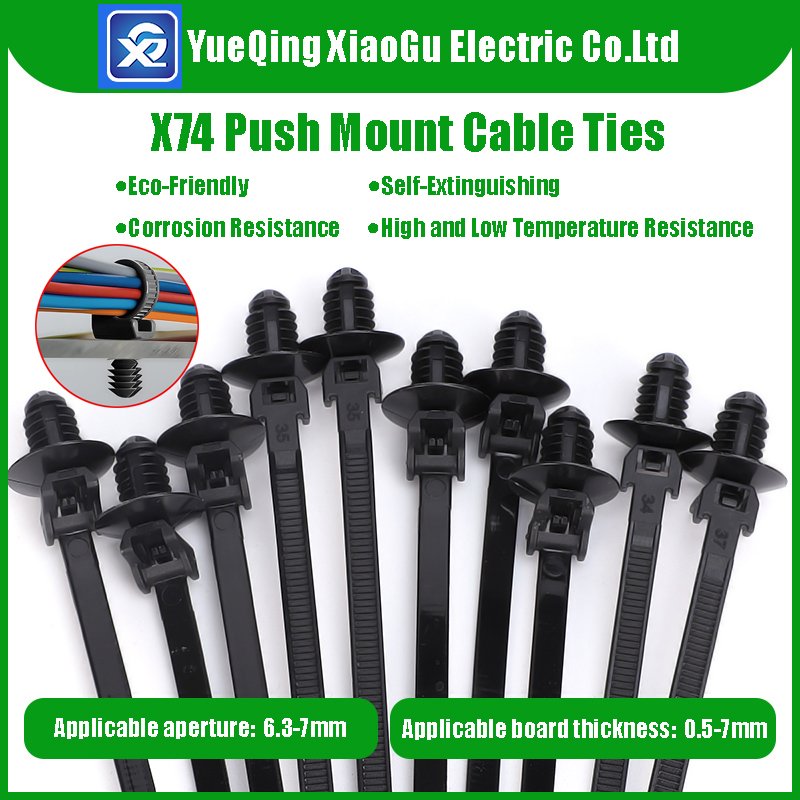 Ready to Ship Elevate Your Projects: Fir Tree Head & Push Mount Locking System Nylon Cable Zip Tie for Round Hole Applications