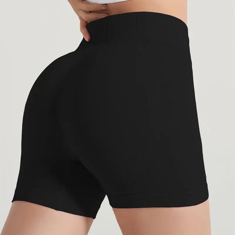 Women High Waist Abdomen Pilates Shorts Lady Scrunch Butt Short Gym Sports Pants Lady Solid Color Midriff Outdoor Shorts