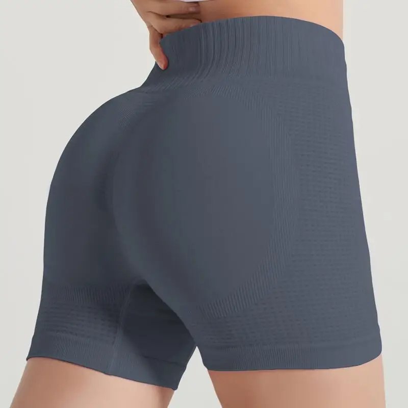 Women High Waist Abdomen Pilates Shorts Lady Scrunch Butt Short Gym Sports Pants Lady Solid Color Midriff Outdoor Shorts