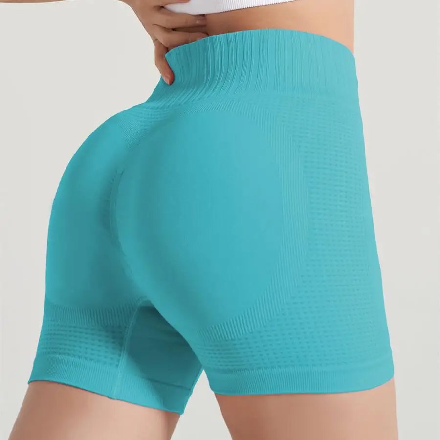 Women High Waist Abdomen Pilates Shorts Lady Scrunch Butt Short Gym Sports Pants Lady Solid Color Midriff Outdoor Shorts